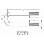 1 1/8 inch Diameter Round U-Bolt