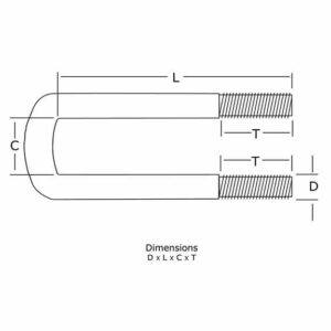 9/16 inch Diameter Semi-Round U-Bolt