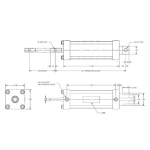 B3000-686 AIRman 2.5in Air Cylinder 4.00in Stroke